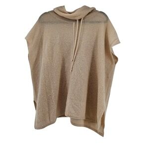 Pure Collection 100% Cashmere Poncho Sweater Sm Cowl Neck Soft Girl Quiet Luxury